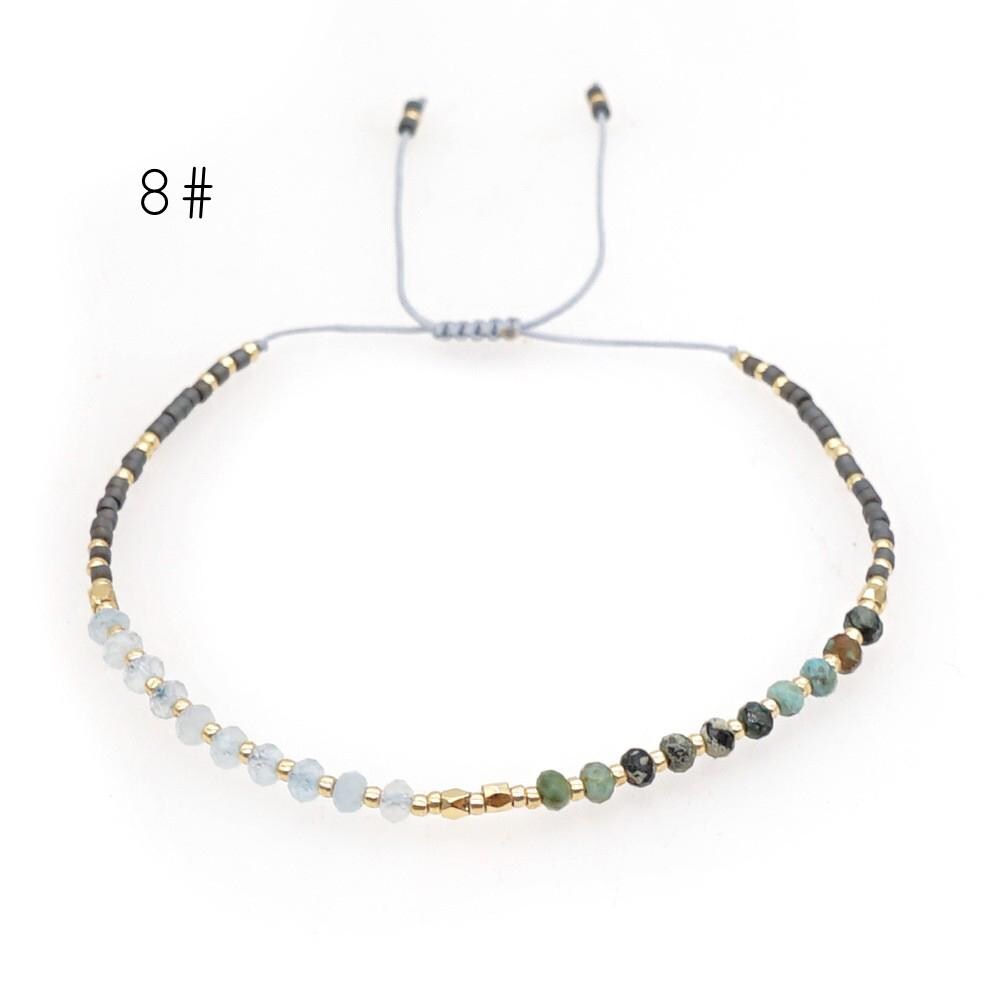 Adjustable String Bracelet, Miyuki Bracelet, Stone Bracelet, Tiny Beaded Bracelets, Layering Bracelet, Boho Bracelet (RM-62)